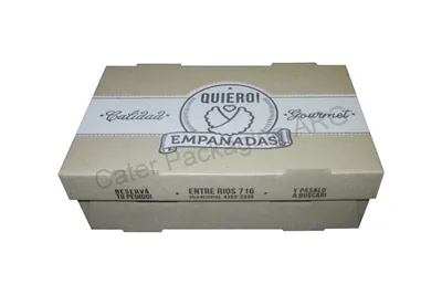 Caja de microcorrugado: 21 x 13 x 6,7 cm Quiero Empanadas