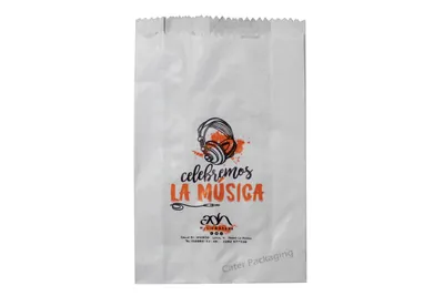 Bolsa de papel con fuelle: Bolsa de Papel Celebremos la Música