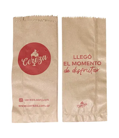 Bolsa de papel con fuelle: Bolsa Fast Food Cereza N°5