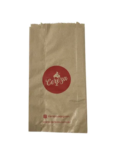 Bolsa de papel con fuelle: Bolsa Fast Food Cereza N7