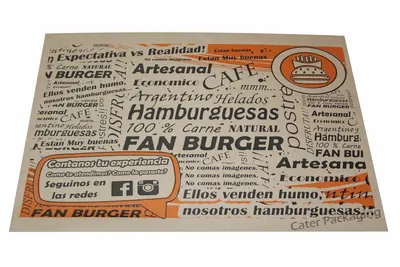Individual impreso en flexografía: Individual Flexo Fan Burger