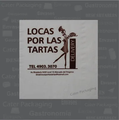 Servilleta de papel 24 × 24 cm: Locas por las Tartas 24 x 24