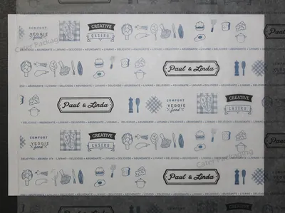 Papel parafinado impreso: Parafinado impreso Paul & Linda