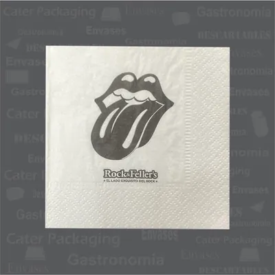 Servilleta de papel 24 × 24 cm: Rock&Feller 24x24 ( The Rolling Stones Logo)