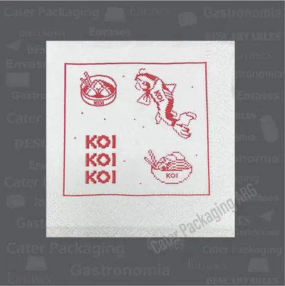 Servilleta de papel 24 × 24 cm: Servilletas 24x24 Tissue Koi #2